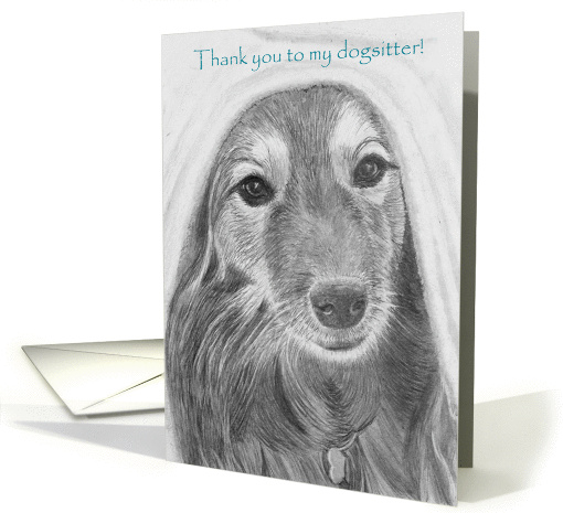 Thank you dogsitter--Graphite art card (1190224)