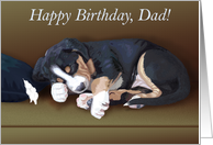 Happy Birthday Dad -- Cute Sleeping Puppy Card