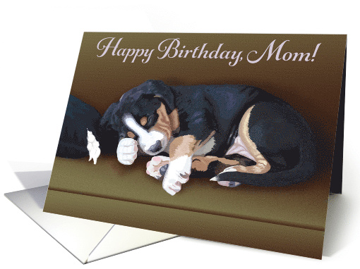 Happy Birthday Mom!--Cute Sleeping Puppy card (1312886)