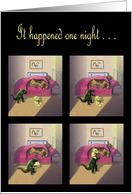 It Happened One Night--Humorous Toys Come to Life Story Birthday Card