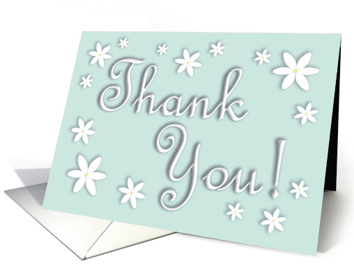 Aqua Floral Thank You card (1468864)