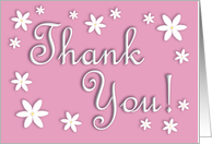 Pink Floral Thank You Card