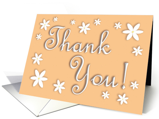 Peach Floral Thank You card (1484818)