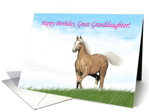 Cloud Palomino Birthday Card for Great Granddaughter card (1513602)