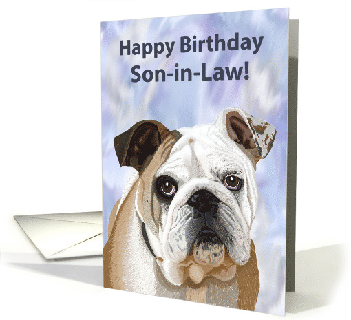 English Bulldog Puppy Birthday Card for Son-in-Law card (1513690)