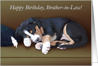 Naughty Puppy Sleeping--Birthday for Brother-in-Law card