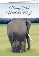 Mother and Baby Elephant--First Mother’s Day card