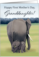 Mother and Baby Elephant--First Mother’s Day for Granddaughter card