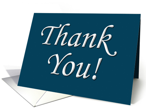 White on Blue Formal Thank You card (1543120)