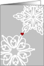 Snowflakes with Heart Winter Anniversary Card