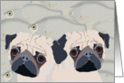 Get Well - Sending Pugs and Fishes (Hugs and Kisses) card