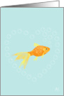 Goldfish Surrounded by Bubble Heart, Blank Note Card