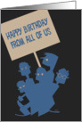 From All of Us - Happy Birthday Card, Vintage. Retro card