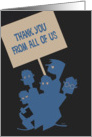 From All of Us - Thank You Card, Vintage, Retro card