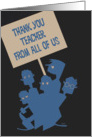 From All of Us -Thank You Teacher, Boys Holding a Sign, Vintage, Retro card