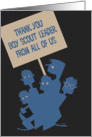 From All of Us -Thank You Boy Scout Leader, Boys Holding a Sign card