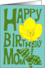 Buttercup Happy Birthday Mom Card - Retro Letterpress Style card