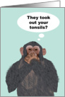 Chimpanzee Hand Over Mouth, Tonsils Removed, Get Better Card