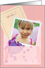 Custom Photo Vellum Envelope, Sequins Girl Age 7 Birthday Card