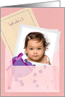 Custom Photo Vellum Envelope, Sequins Girl Age 2 Birthday Card