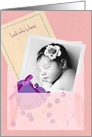 Custom Photo Vellum Envelope, Baby Girl Naming Ceremony Invitation card