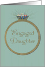 Engagement Congratulations for Daughter Retro Diamond Ring card