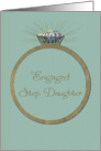 Retro Engagement Congratulations for Step Daughter Diamond Ring card