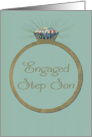 Retro Engagement Congratulations for Step Son Diamond Ring card