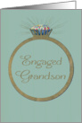 Retro Engagement Congratulations for Grandson Vintage Diamond Ring card
