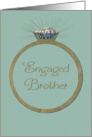 Retro Engagement Congratulations for Brother Vintage Diamond Ring card