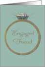 Retro Engagement Congratulations for Friend Vintage Diamond Ring card