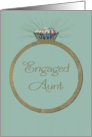 Retro Engagement Congratulations for Aunt Vintage Diamond Ring card