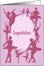 Ballet Recital/Performance Congratulations, Glitter-Effect Ballerinas card