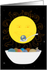 Sun Eating a Bowl of Planets Earth Day Card
