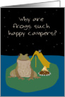 Happy Camper Frog Humor, Letter from Home to Camp card