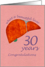 Liver Transplant - 30 Year Anniversary Congratulations Card