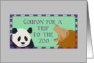 Birthday Coupon for a Trip to the Zoo, Happy Birthday card