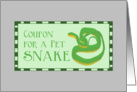 Birthday Coupon for a Pet Snake, Happy Birthday card