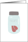 Hope Jar with a broken Heart - Sympathy card