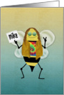 Hippie Bee Day, Name Specific Happy Birthday Card for Mike card