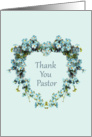 Thank You for Pastor Heart Shaped Forget-Me-Nots card