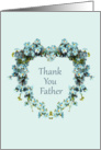 Thank You for Father (Priest) Heart Shaped Forget-Me-Nots card