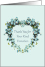 Thank You for Donation, Heart Shaped Forget-Me-Nots card