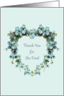 Thank You for Food During Bereavement, Heart Shaped Forget-Me-Nots card