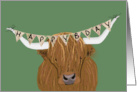 Scottish Highland Cow Happy Bday for Cowboy card