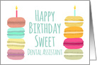 Dental Assistant Macarons with Candles Happy Birthday card