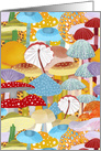 Colorful Mushrooms Blank card