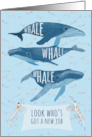 Funny Whale Pun Congratulations on Getting a New Job card