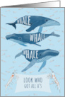 Funny Whale Pun Congratulations on Getting all A’s card