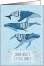 Funny Whale Pun Congratulations for Two Years of Sobriety card